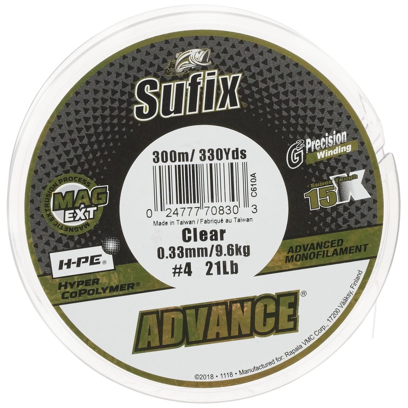 Sufix Advance H-PE Monofilament Clear 300m 9.6kg