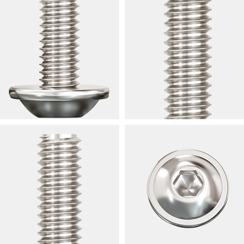 Drenky 10 Pcs Flanged M8 X 35mm Stainless Steel Pan