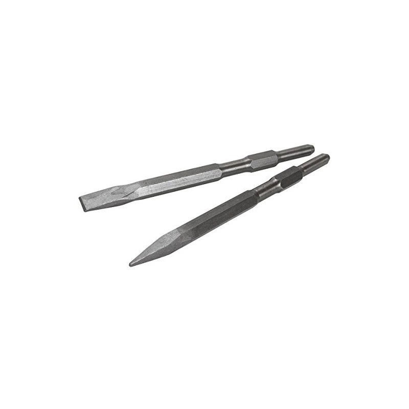 XtremepowerUS 2-Pieces Point and Flat Concrete Chisels for Electric Demolition