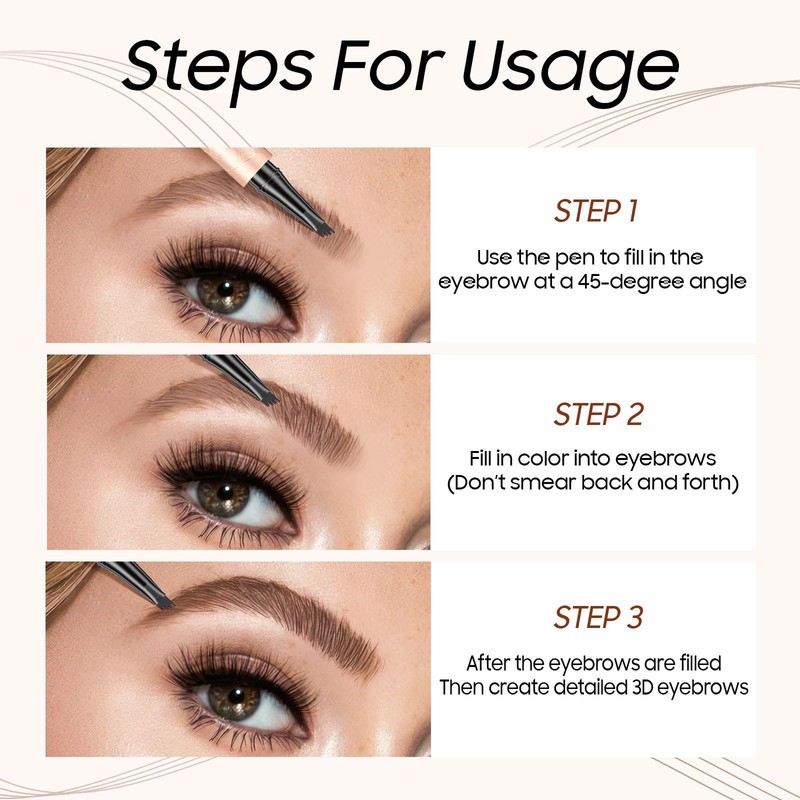 Microblading Brow Pencil with 4-Prong Micro Fork Tip (Light Brown)