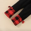 Mecykcsr Toddler-Baby-Girl-Christmas-Clothes Set Fall- Winter Red and black plaid Little
