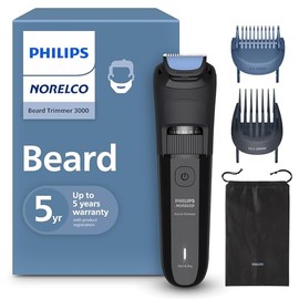 Recortadora de Barba Norelco Philips 3000, 40 Dial de Precisión de Longitud, Negro