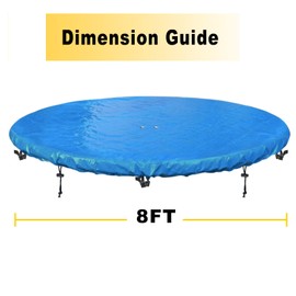 SIHAIAN Funda protectora para cama elástica de 8 a 15 pies, fácil de instalar, funda impermeable para cama elástica, anti-UV, nieve, resistente al polvo (8 pies, azul)