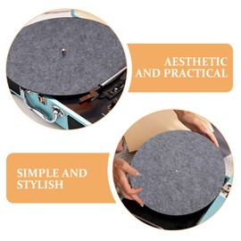Housoutil Felt Turntable Platter Mat, 11.59 Inch Record Player Mat, Grey Slipmat for Universal to Vinyl Record Players