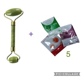 Rodillo Jade Facial Antiedad 5 Mascarillas Coreanas Tela Todo Tipo De Piel Danoche
