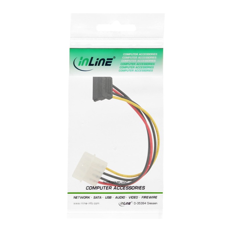 InLine® Molex 4pin to SATA Power Adaptor - 90° Angle