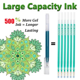 HUJUGAKO Neon Gel Pens for Adult Coloring Books,Artist Colored Gel Pen with 500% More Ink, Canvas Bag Case. Perfect for Drawing Doodle Crafts Journaling Planner