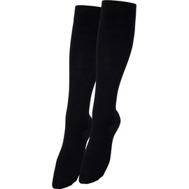 Vitasox 44450 support stockings for women & men, support knee highs made of cotton with compression for flight, travel, office and car, thrombosis socks against swollen legs, 1 pair black 39/42