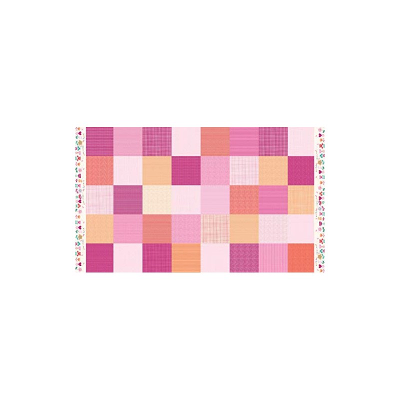 Spring Bunny Fun Cotton Fabric Easter Petunia by The Yard