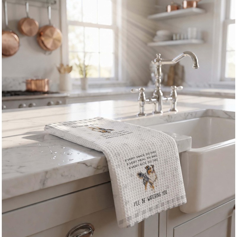 Funny Aussie Dog Gifts, Australian Shepherd Kitchen Towel -A01