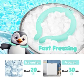 SIROLELYK SIROLELYK Kids Neck Cooling Tube with Insulated Bag, Ice Neck Cooler Ring for Kids Wearable Body Cooling Products for Outdoor Indoor, Neck Coolers for Summer Hot Weather(Green)