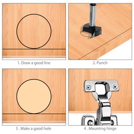 35mm Invisible Hinge and Hinge Jig 35mm Bore 35mm with Drill 35mm Depth Stop Bracket Hex Key for Carpentry