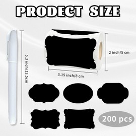 Starboling Chalkboard Labels,200 Pcs 3x2inch Irregular Labels Chalk Stickers with White Chalk Marker,Reusable Waterproof Blackboard Stickers,for Jars,Bottles,Storage Bins