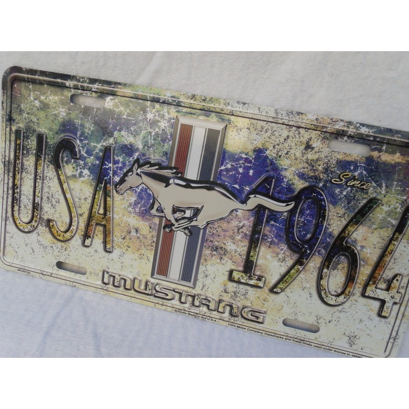 Ford Mustang USA Since 1964 License Plate TAG Pony Emblem