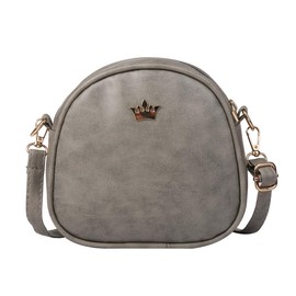Donally Women's Shoulder Bag, Pochette, Mini Pouch, Small, Leather, gray