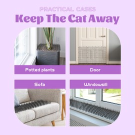 OCEANPAX 16 x 8 Inch Scat Mat for Cats, 12 Pack Cat Scat Mat with Spikes Outdoor, Cat Deterrent Mat with Strips Digging Stopper Cat Spike Mat to Keep Cats & Other Animals Away from Furniture, Plants