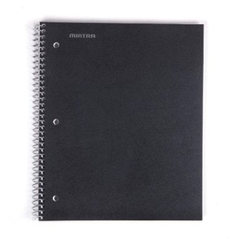 Mintra Office Durable Spiral Notebooks, 1 Subject, (Black, Blue, Red, College Ruled 3 Pack), 100 Sheets, Poly Pocket, Moisture Resistant Cover, Strong Chipboard back, For School, Office, Business