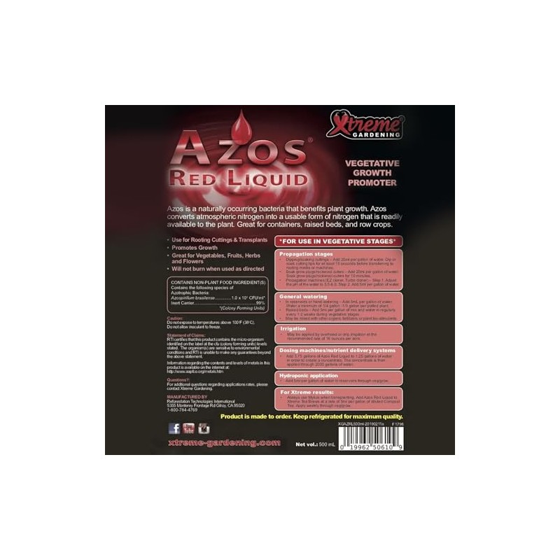Azos Red Liquid Nitrogen Fixing Bacteria 750 mL