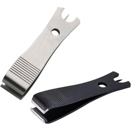 2 Pcs Fishing Line Cutter Nipper with Hook Eye Cleaner Pin Stainless Steel Line Scissors Cutting Tool Fishing Line Cutter Nipper with Hook Eye Cleaner Pin Multi Functional Accessories（Silver+Black）