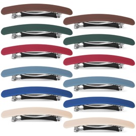 minkissy 12Pcs Spring Hair Barrettes for Thick Hair - French Hair Clips for Women - Ponytail Barrettes Hair Accessories for Women Girls (6 Color)