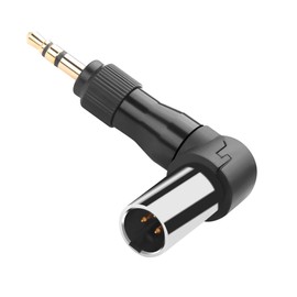 QIANRENON Adjustable 90° Angle Mini XLR to 3.5 mm Headphone Adapter Gold-Plated 3-Pin Mini Xlr Male to Locking TRS 1/8 Right Angle Connector Mini XLR Position Changeable for Sport Mic