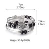 FULU AUTUMN Women's Boho Bracelet with Multilayer Beads Silver Wrap