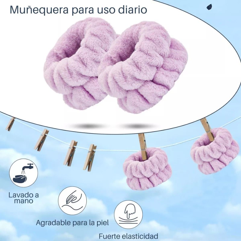 Universo en Linea Kit Diadema Y Muñequeras Skincare Maquillaje Mascarilla