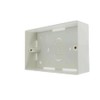 Surface Mounted Electrical Pattress Box, 2 Gang, White, (1 Pack)