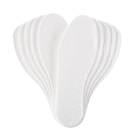 10 Pairs 24cm White Disposable Breathable Thin Barefoot Insoles Cuttable Slim Sweat Absorption Insole Shoe Pads Inserts Foot Cushions for Women Walking Running Sports