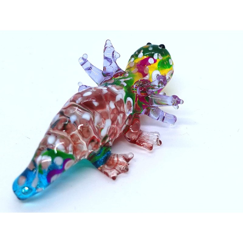 Sansukjai Axolotl Miniature Hand Blown Glass Art Figurines Animals Collectible