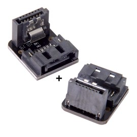 Cablecc SATA 7Pin Female to 7pin Male 90 Degree Angled Adapter Mainboard Motherboard for Desktops SSD HDD