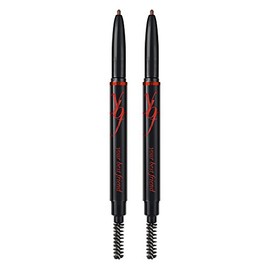Ybf Beauty - Lápiz de cejas automático universal para todos los colores de cabello y tonos de piel naturales - Lápiz de cejas de doble punta con cepillo de Spoolie - Sin parabenos y sin crueldad - 2 x 0,1 g