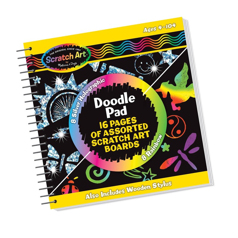 Melissa & Doug Scratch Art Doodle Pad with 16 Scratch-Art