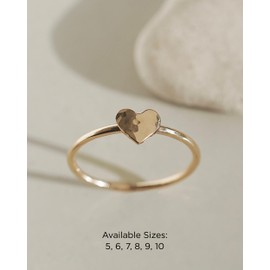 James Michelle Tiny Heart Stacking Ring for Women – Lifetime Color Guarantee – Waterproof, Non-Tarnish, Hypoallergenic, Gold PVD Coated – Stackable Ring Perfect for Beach, Weddings, Gifts – Size 9