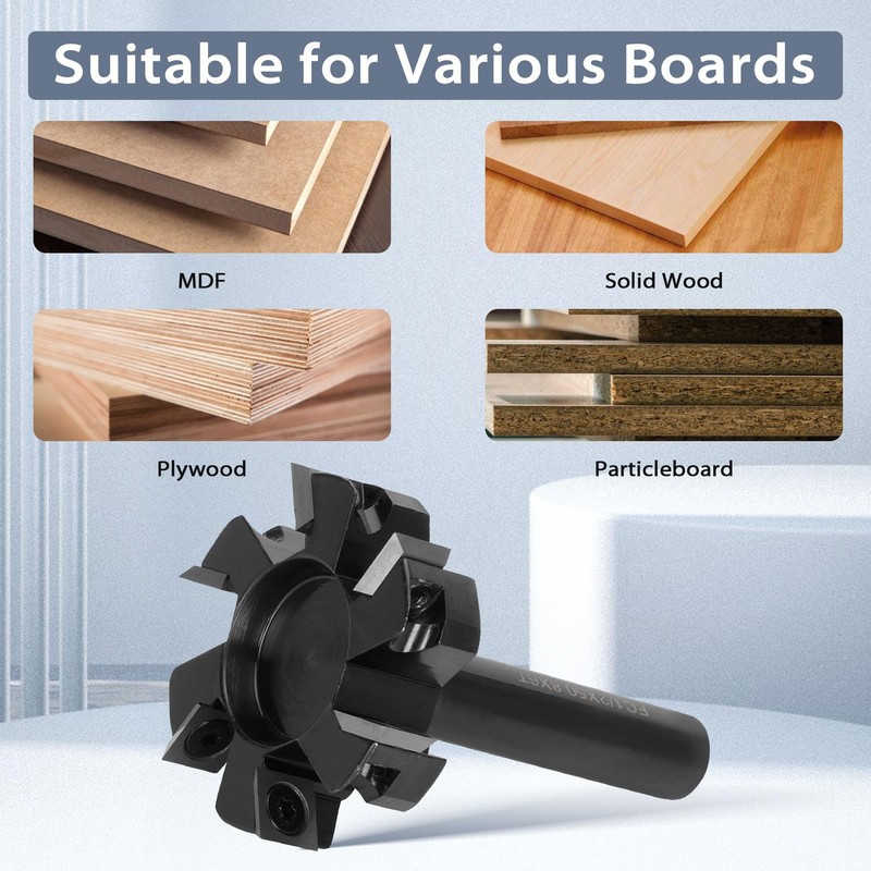 Virego CNC Spoilboard Surfacing Router Bit, 1/2" Shank 2" Cutting
