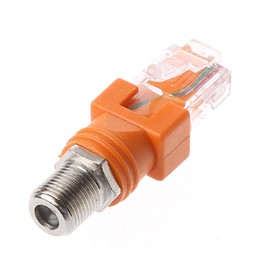 caralin F Female to RJ45 Male Coaxial Coupler Adapter RJ45 to RF Connector Converter, Orange, 4.5cm/1.77in (Approx.)