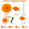 20PCS Orange Marigold Flowers with Stems -Wreath Day of The