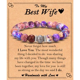 FIEEFX Gifts for Wife, Mothers Day Christmas Valentines Day Easter Birthday Gifts Stocking Easter Basket Stuffers Beaded Bracelet Jewelry Gifts for Wife from Husband