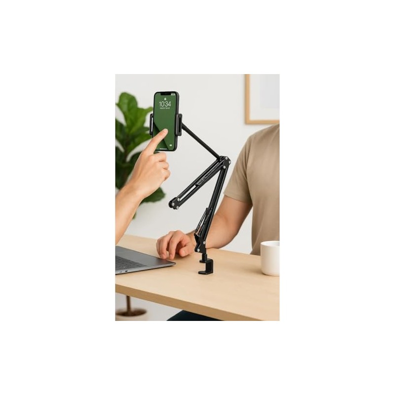 Soporte Celular y Tablet con Brazo Flexible Ajustable con Clip