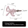 6 Funpop Metal Pink Bow Style Drawer knobs and pulls,