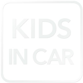 Baby Inker Sticker Baby in Car Baby On Board (Square Kids in car, White)