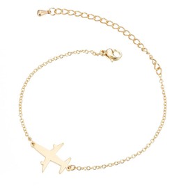 liveliwithmin Tiny Plane Bracelet Adjustable Link Chain Aircraft Charm Bracelet Women Wrsit Jewelry Airplane Pendant Bracelet for Best Friends (gold)
