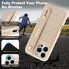Hanman for iPhone16 Pro Max Leather Case with Adjustable Wristband