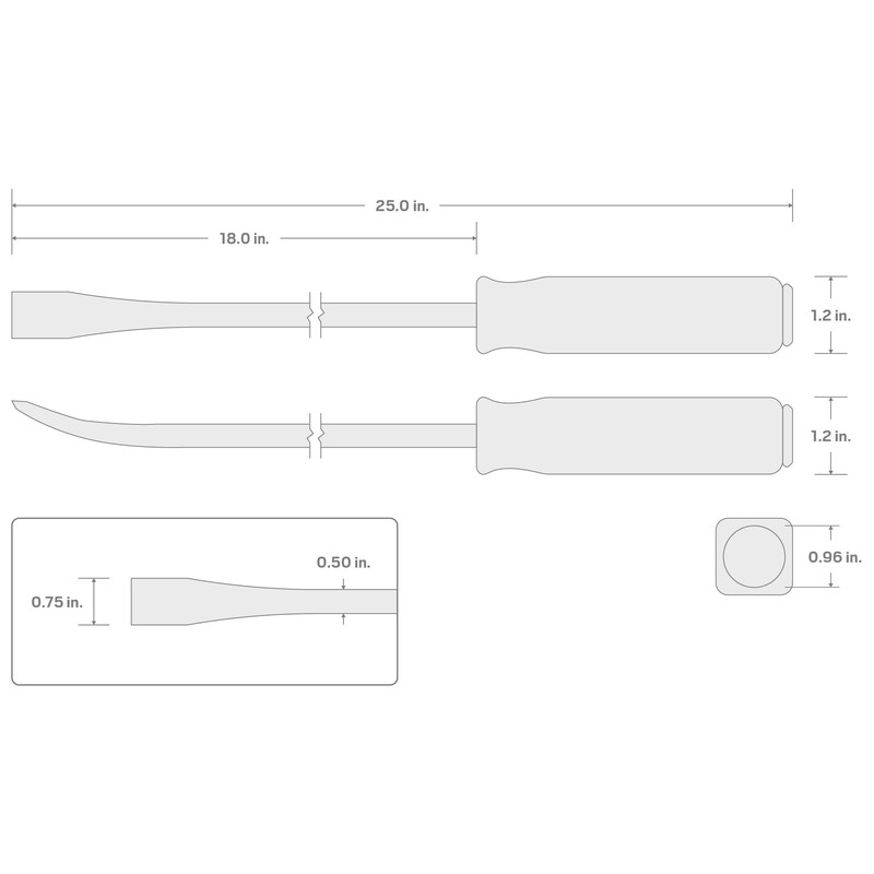 TEKTON 25-Inch Angled Tip Handled Pry Bar with Striking Cap