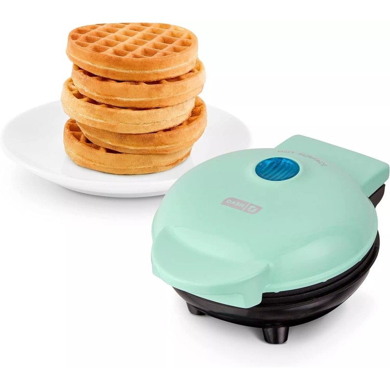 DASH Mini Maker Aqua - Non-Stick 4 Inch Waffle Hash
