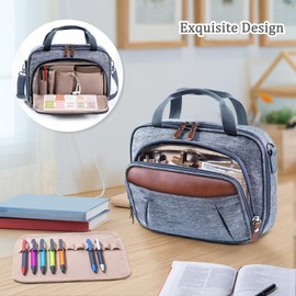 Aplufine Large Bible Cover for Men - Bible Cover Case for Women - Bible Carrying Case - Bible Bag Bible Carrier with Pockets for Bible Tabs,Bible Study Supplies -Book Cover Protector for Book Lovers