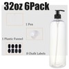 BPFY 6 Pack 32oz Shampoo and Conditioner Dispenser Bottles with