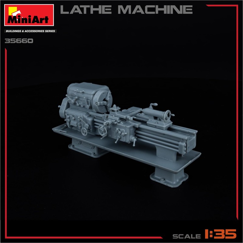 Mini Art 35660 1:35 Lathe, Faithful Replica, Model Building, Plastic
