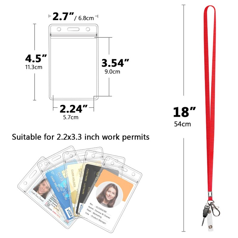 3 Pack Neck Lanyard with ID Badge Holder, Office Strap