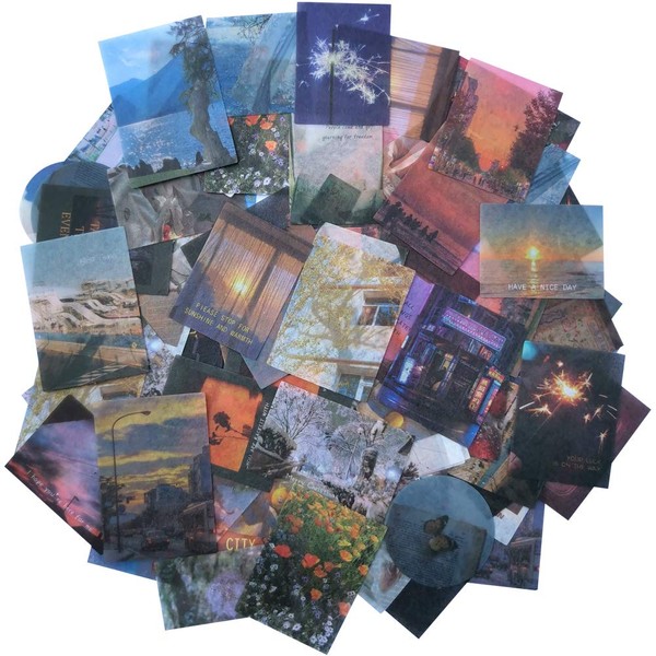 Kawaii Washi Paper Stickers Set (100 Pieces) Time Traveler Twilight